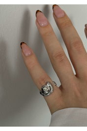 Heliophilia Silver Anillo de Latón Plateado
